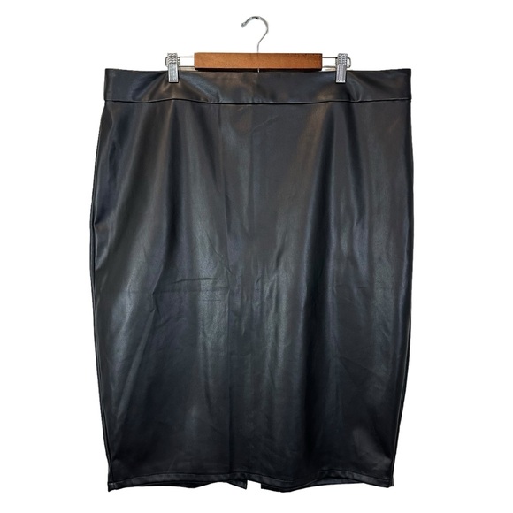 Universal Standard Sillaro Vegan Leather Skirt Black, New w/ Tags, Size 22 - Picture 2 of 15